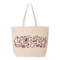 Fruit Doodle Zippered Tote