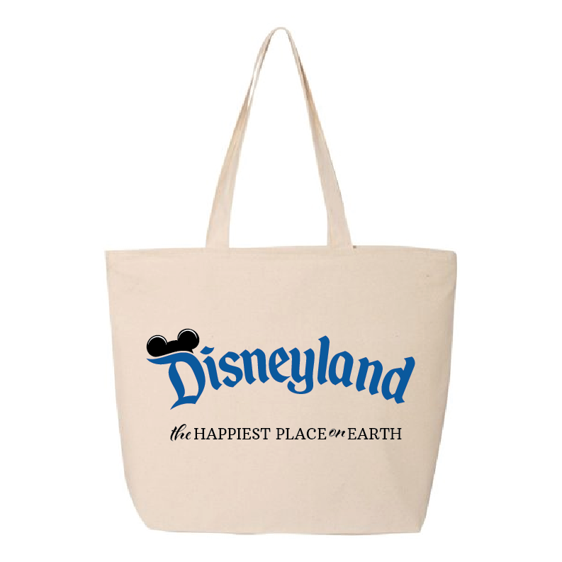 Disneyland graphic and the phrase 'the HAPPIEST PLACE on EARTH' printed on the front.